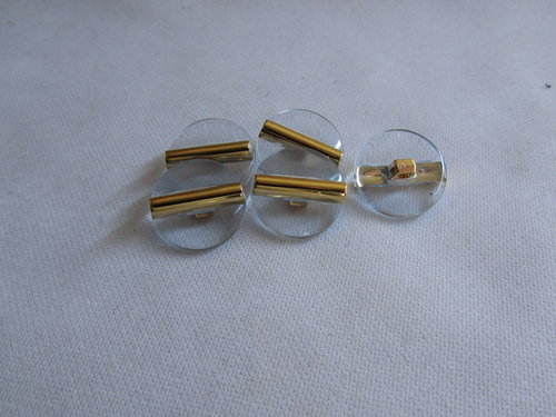 K2081 Knopf durchsichtig-gold  20 mm