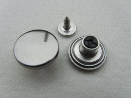 J1020 Metallknopf silber 15 mm