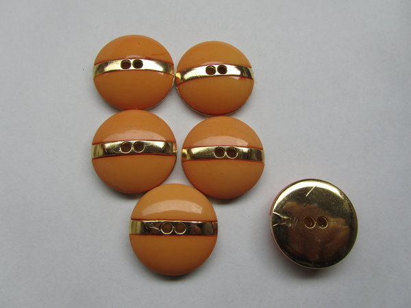 Kunststoffknopf orange-gold 28 mm K11220