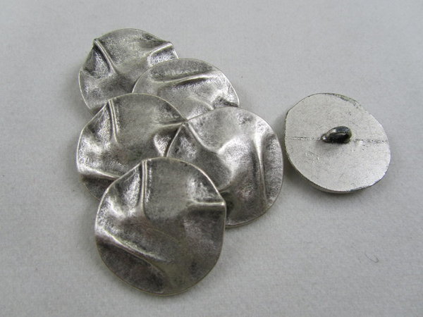 Metallknopf silber mit Struktur 25 mm