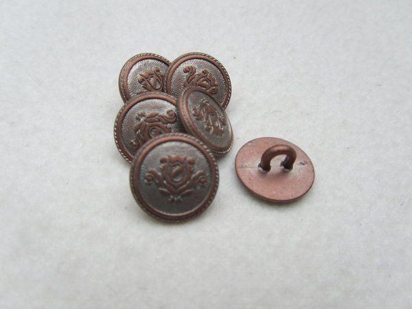 Metallknopf altkupfer mit Wappen 12 mm