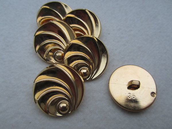 Metallknopf rund goldfarben mit Struktur 14 mm
